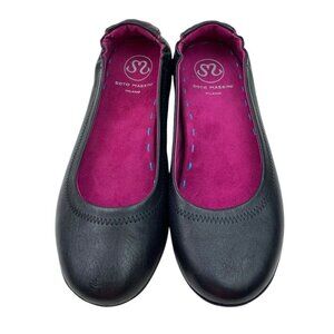 *Soto Massini Ballet Flats Womens 36 Black Leather Comfort Orthopedic Footbed